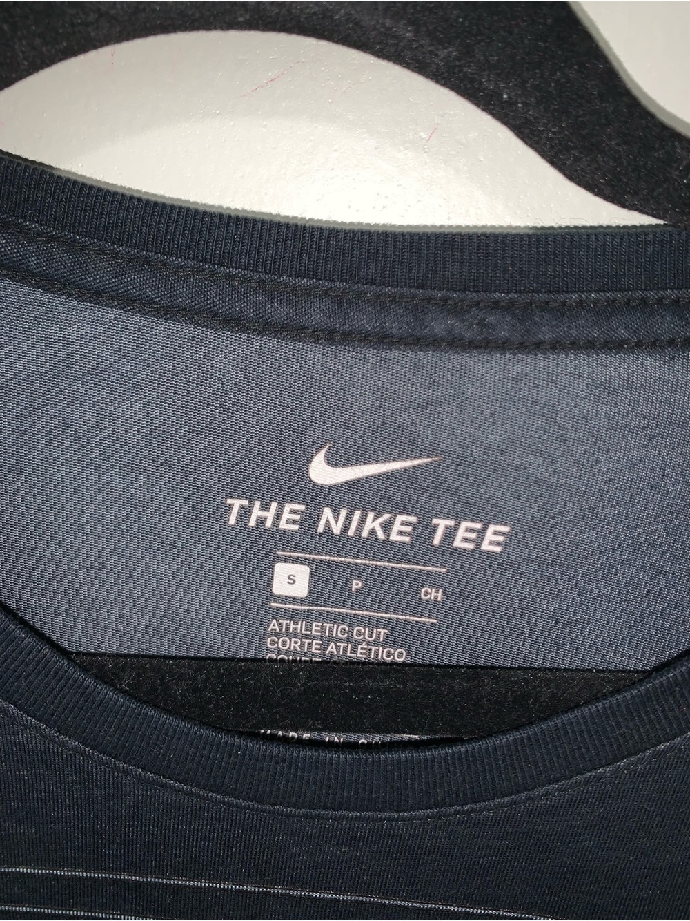 Nike Black Tee with Gray Striped Swoosh - Picture 3 of 3